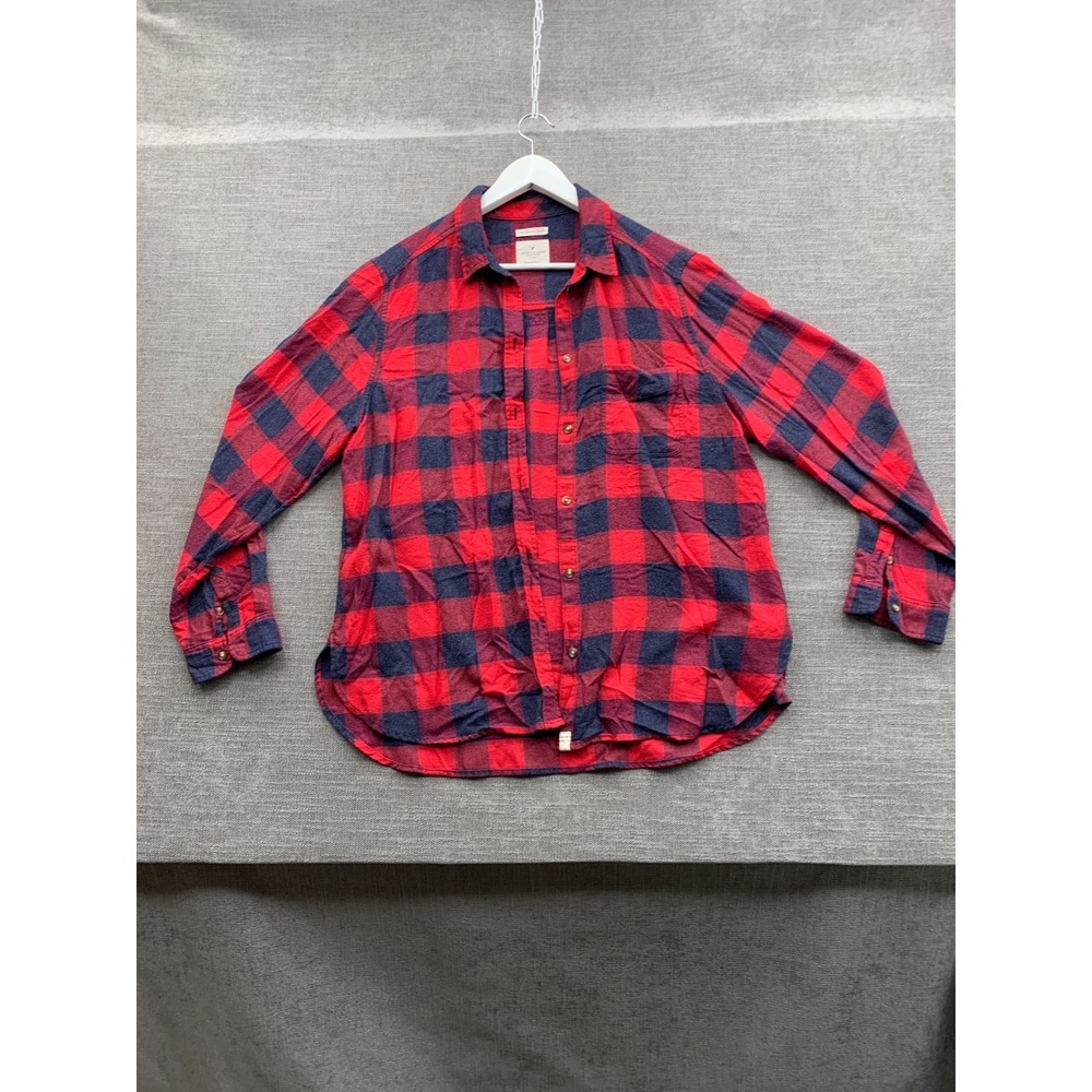 American Eagle Outfitters Shirt Women XL Red Plaid An Amazing Soft Boyfriend Fit